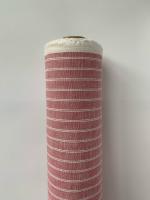Ткань лён умягченный "полоска красная широкая продольная" костюмный арт. 312 | Ellie Fabrics