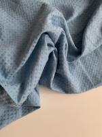 Ткань вафельный стираный лён "голубой" КРУПНАЯ ВАФЛЯ арт. 586 | Ellie Fabrics