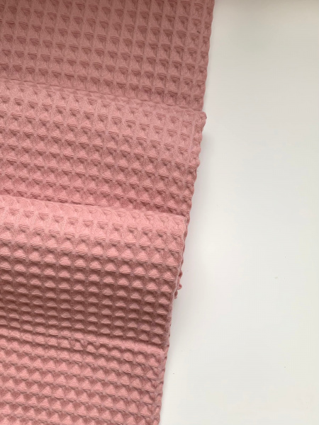Ткань вафля хлопок "розовый" арт. 756