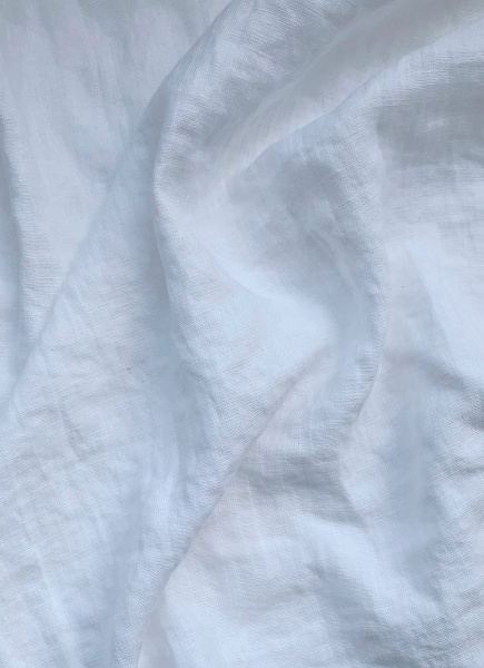 Ткань для шитья. Лён с эффектом мятости "чисто белый” шир. 140 см, 175 гр, арт. 101КР | Ellie Fabrics