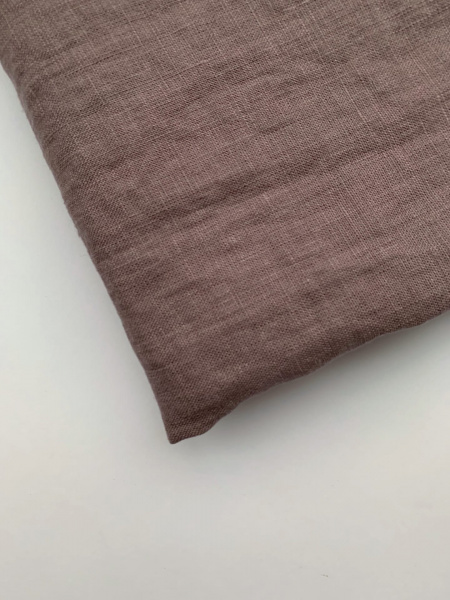 Ткань лён для шитья с эфектом мятости "тауп” шир. 143 см, 175 гр, арт. 1212с | Ellie Fabrics