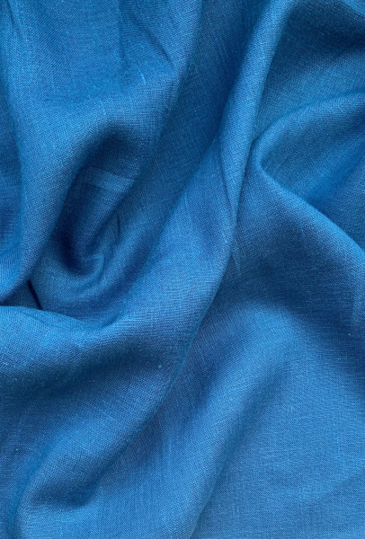 Ткань лён умягченный "синий 1456" костюмный арт. 1456 | Ellie Fabrics