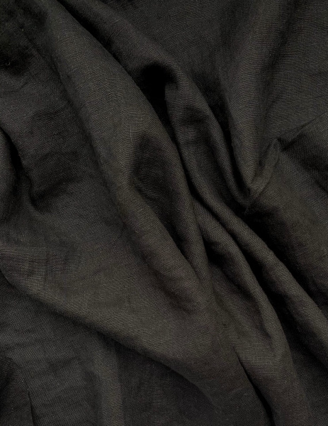 Ткань лён с эффектом мятости "черный” арт. 147с | Ellie Fabrics