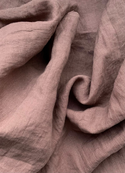 Ткань лён для постельного "тауп” с эффектом мятости арт. 1212КР/ПЛ | Ellie Fabrics