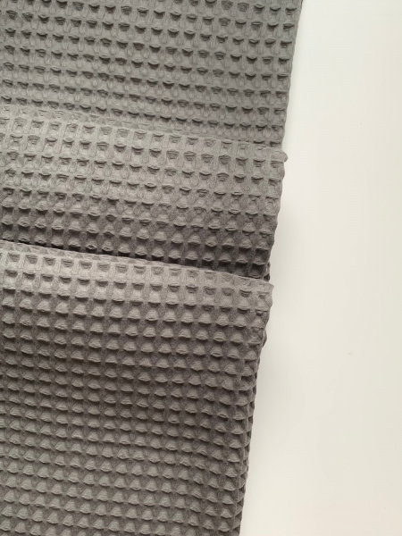 Ткань вафля хлопок "серый" арт. 963 клетка 12*12мм | Ellie Fabrics