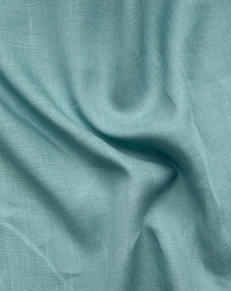 Ткань лен с эффектом мятости "голубой аква"  арт. 912кр | Ellie Fabrics