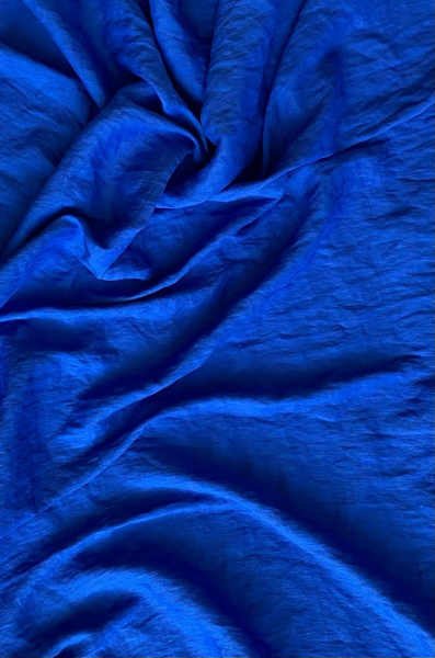 Ткань лён/ вискоза умягченная костюмная "кобальт"  135 см,  арт. 1318ЛВ | Ellie Fabrics