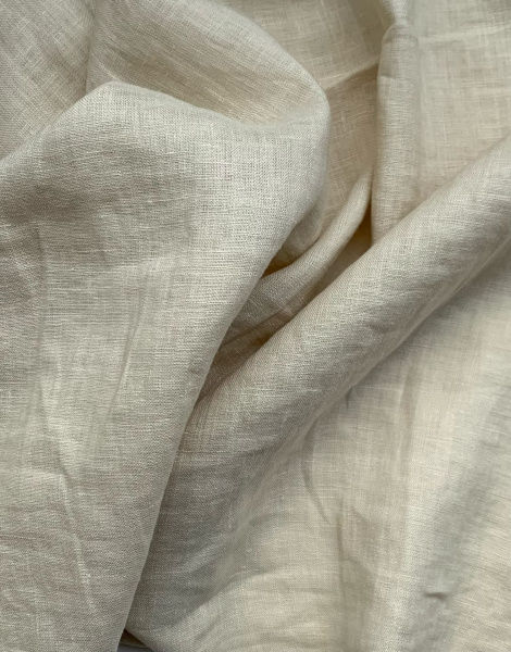 Ткань лён с эффектом мятости (крэш)  "топленое молоко” арт. 606КР/150 | Ellie Fabrics